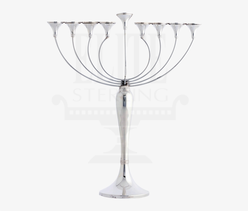 Close Keren Silver Menorah 13" - Champagne Stemware, transparent png