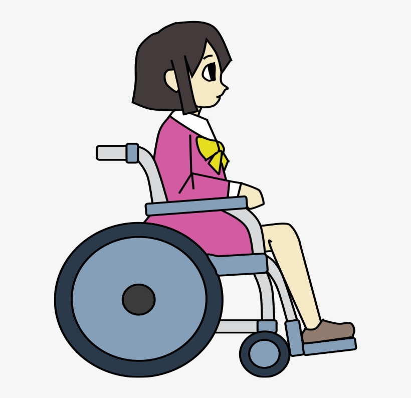 Medium Image - Girls Wheel Chair Cartoon, transparent png