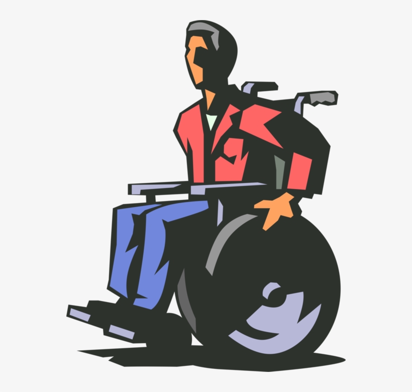 Clipart Transparent Stock Wheelchair Vector Man - Инвалид В Коляске Png, transparent png