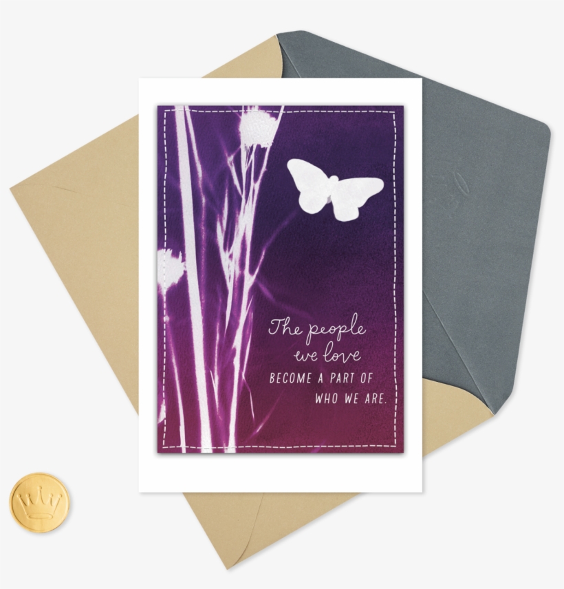 Butterfly Silhouette Sympathy Card - Envelope, transparent png