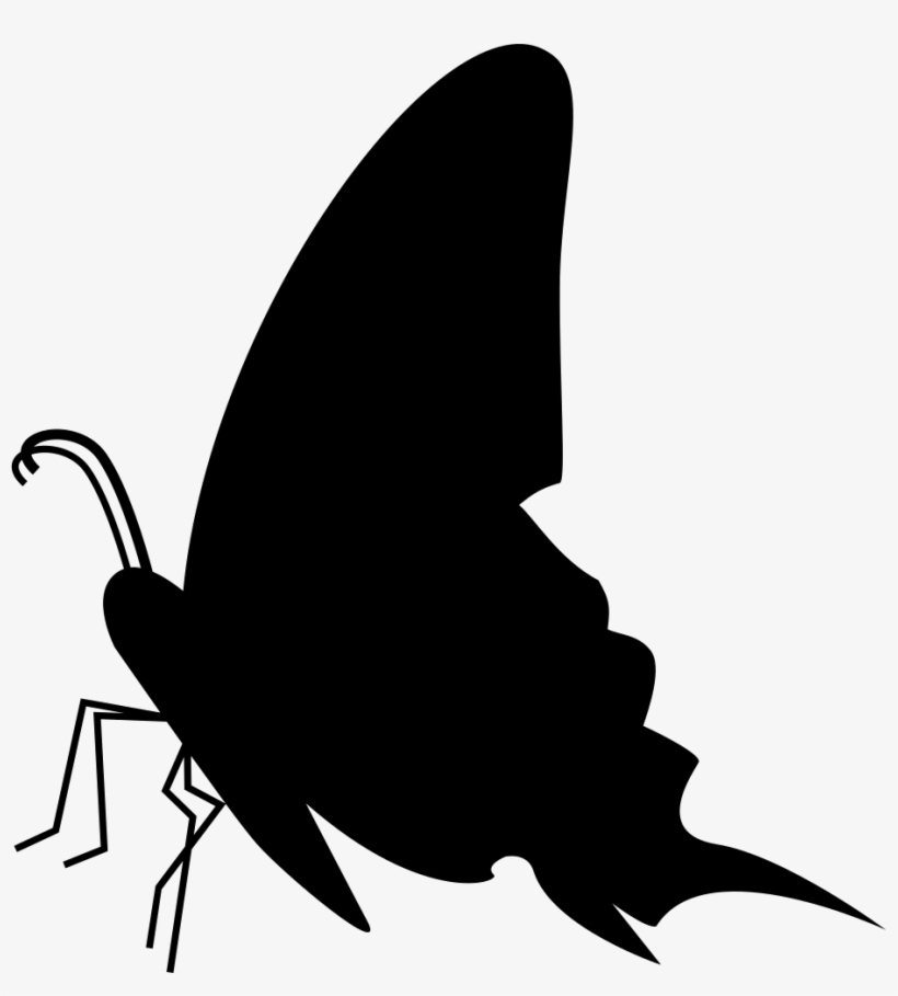 Butterfly Black Side View Silhouette Comments, transparent png