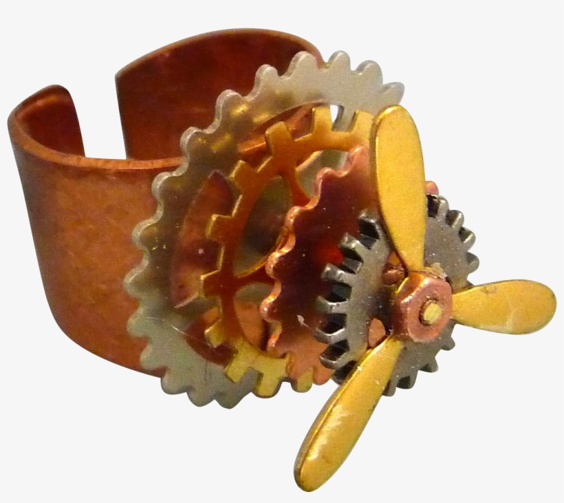 Mixed Metal Steampunk Gear 3d Adjustable Ringthis Unique - Octopus, transparent png
