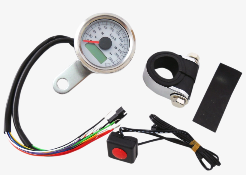 Drag Specialties Kph Mini 1 7/8" Electronic Speedo - Gauge, transparent png