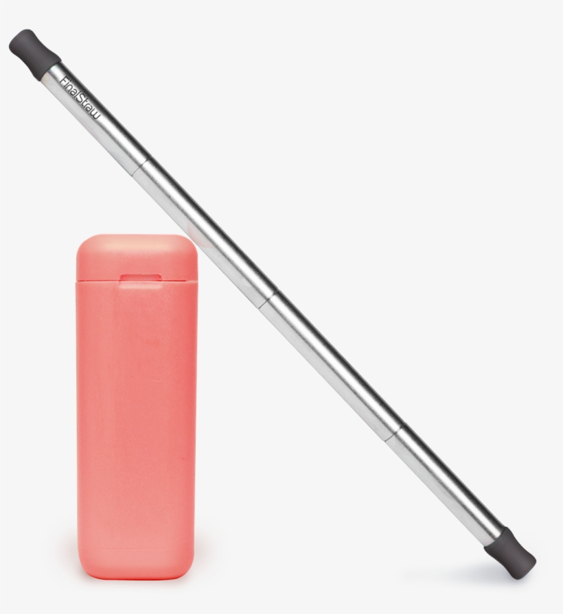 Healthy Coral Reusable Straw - Metal Foldable Straw, transparent png