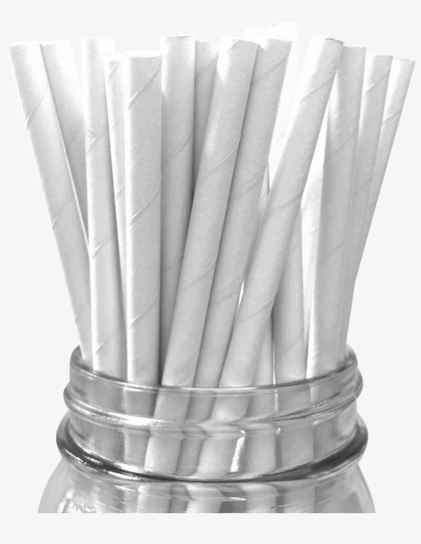 White Solid 25pc Paper Straws - Kağıt Pipet, transparent png