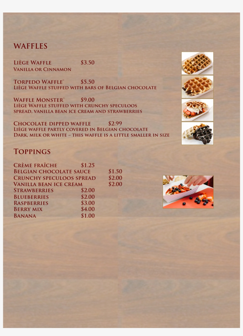 Bruges Waffles And Frites Menu - Caviar, transparent png
