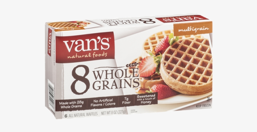Van's Natural Foods Multigrain Waffles 8 Whole Grains - Van's Waffles, transparent png