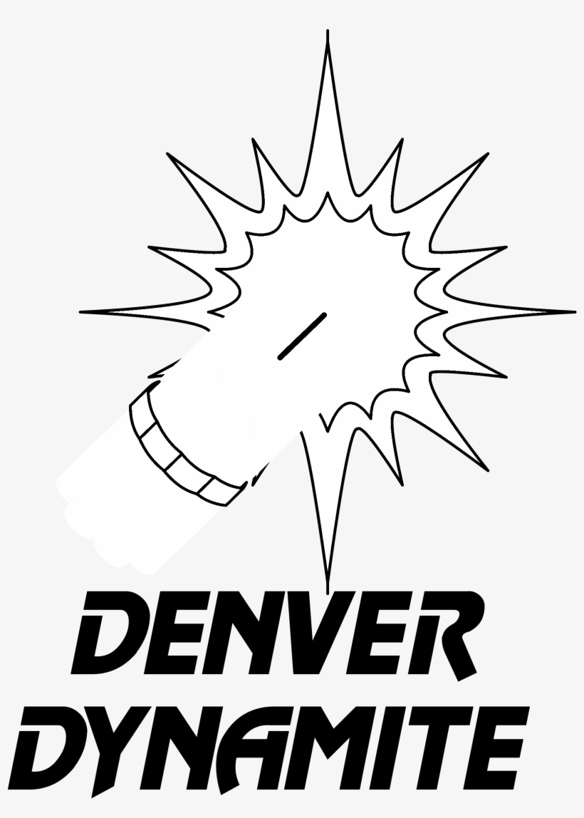 Denver Dynamite Logo Black And White - Denver Dynamite, transparent png