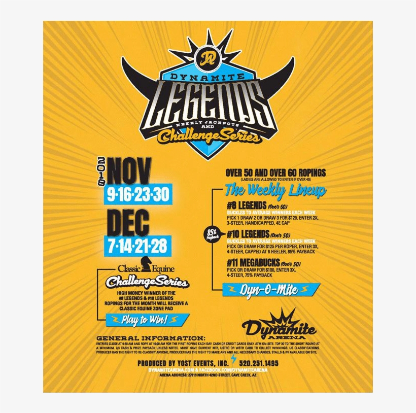 Dynamite Legends Challenge Series Nov & Dec Every Friday - Poster, transparent png