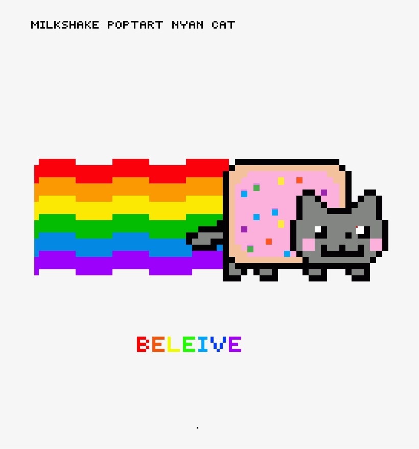 Milkshake Nyan Cat - Mlg Nyan Cat Png, transparent png