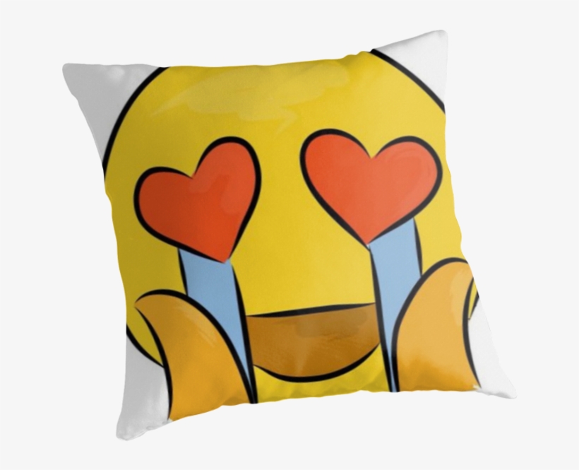 "crying Heart Eyes Emoji " Throw Pillows - Cushion, transparent png