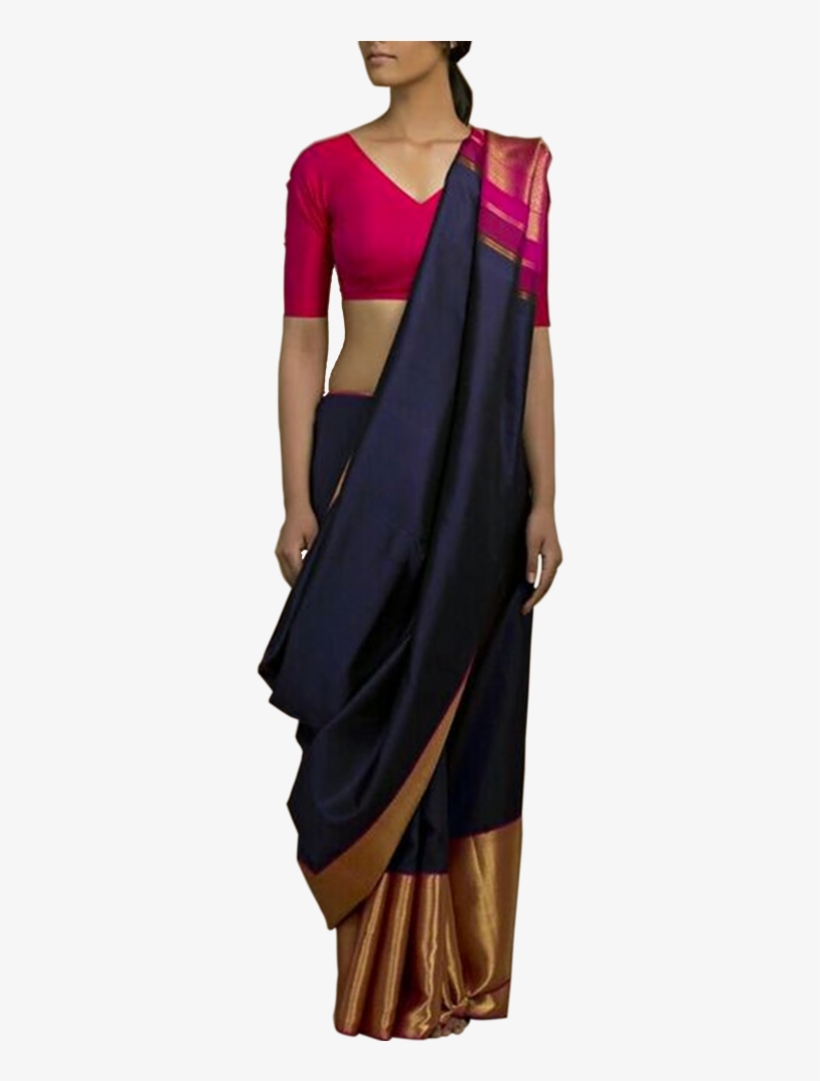 Appealing Blue Colored Soft Silk Printed Designer Sarees - Gown, transparent png