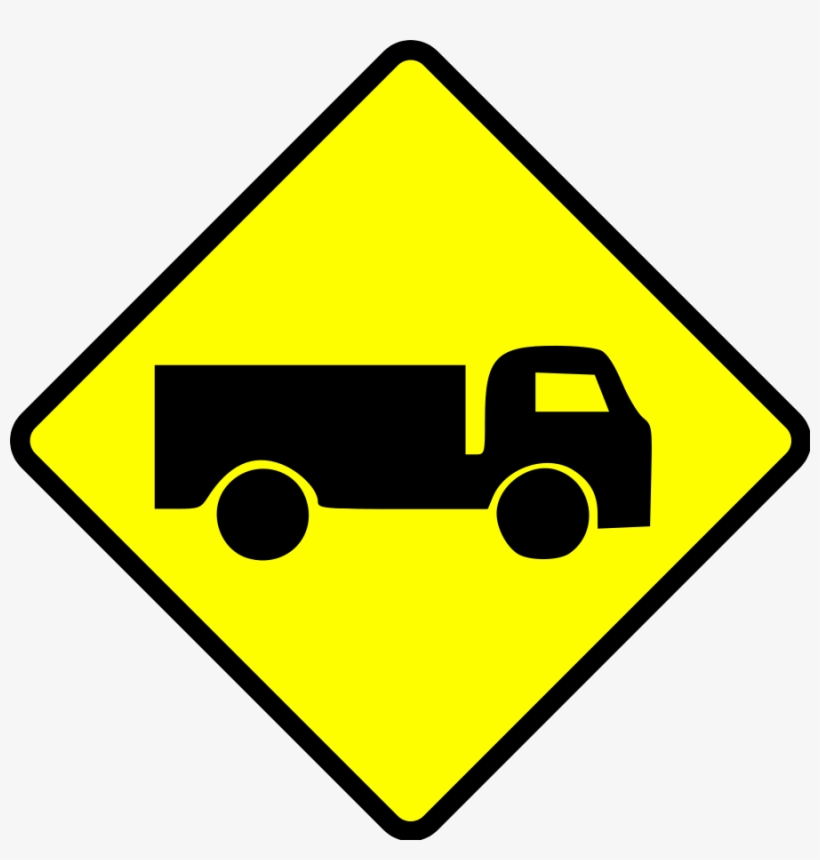 Free Vector Leomarc Caution Truck Clip Art - Truck Road Sign, transparent png