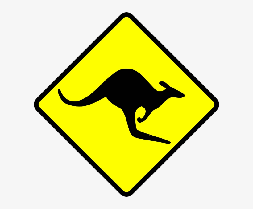 Free Vector Caution Kangaroo Clip Art - Kangaroo Clip Art, transparent png