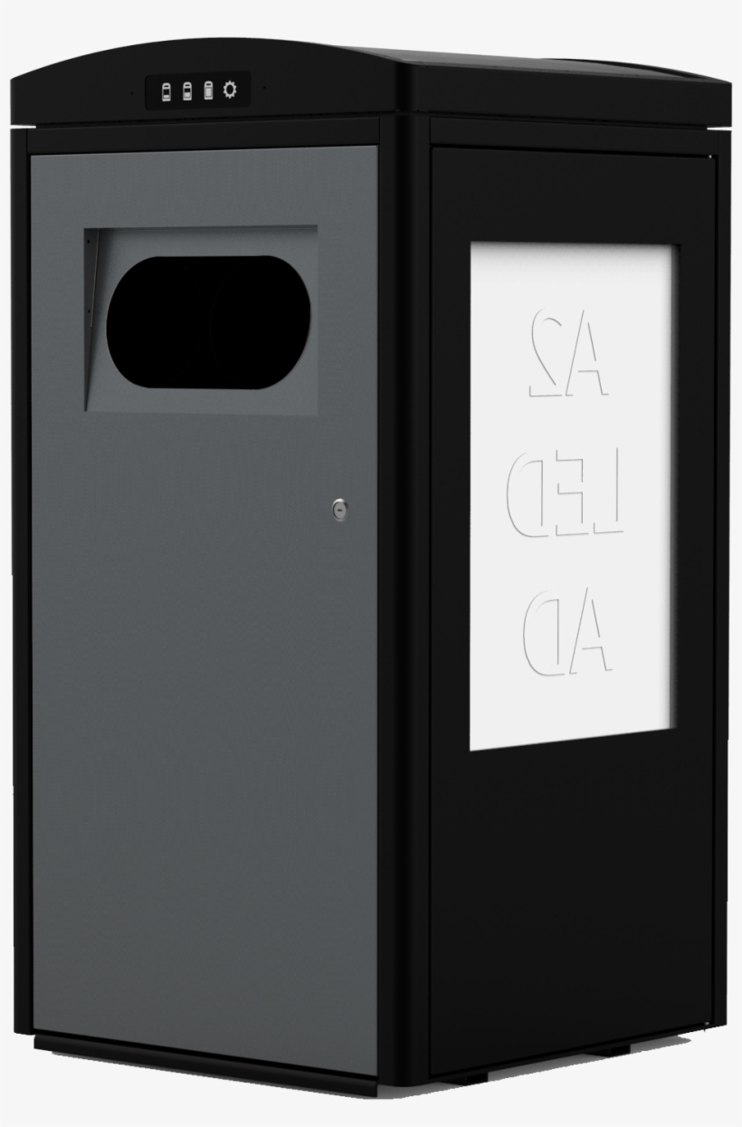 100l Cleancube Solar-powered Waste Compacting Bin - Solar Powered Compacting Trash Cans, transparent png