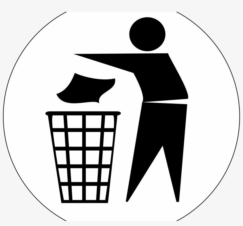 Classroom Clipart Garbage Can - People Putting Rubbish In The Bin, transparent png