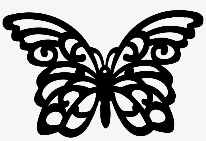 Clipart Line Art Big Image Png - Silhouette Of A Butterfly, transparent png