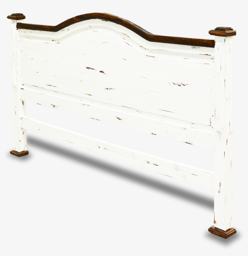 Cottage Rustic Queen Headboard Distressed White - Bench, transparent png