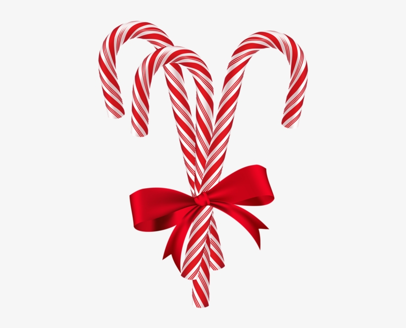 Stock Candy With Red Bow Png Clip Art - Candy Canes Png, transparent png