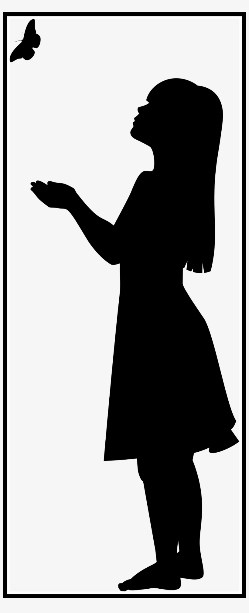 Awesome Little Girl And Silhouette By Gdj - Little Girl Silhouette, transparent png