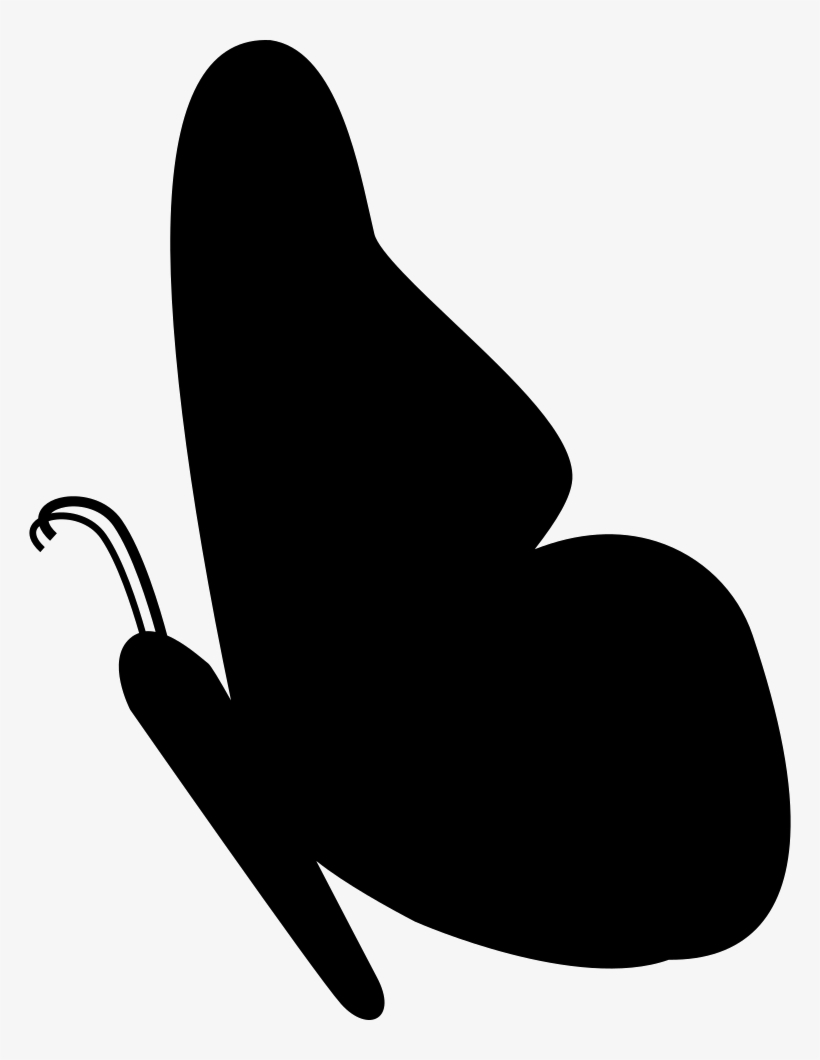 Butterfly Silhouette Facing Left - Silueta Mariposa, transparent png