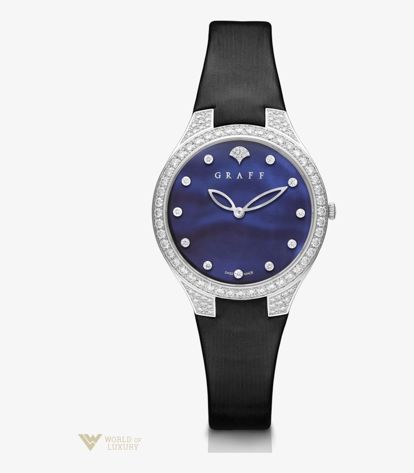 Graff Butterfly Silhouette White Gold & Diamonds Ladies - Romanson Ul0576smw Bk, transparent png
