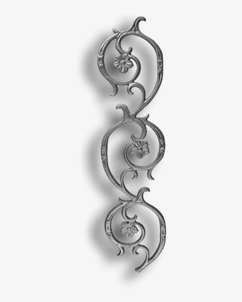 Metal Decoration Border Edge Frame Silver Grey Flowers - Picsart Photo Studio, transparent png