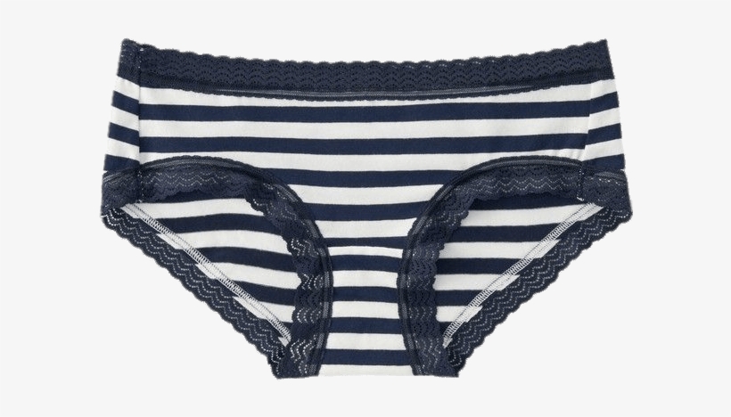 Blue And White Striped Panties - Panties, transparent png