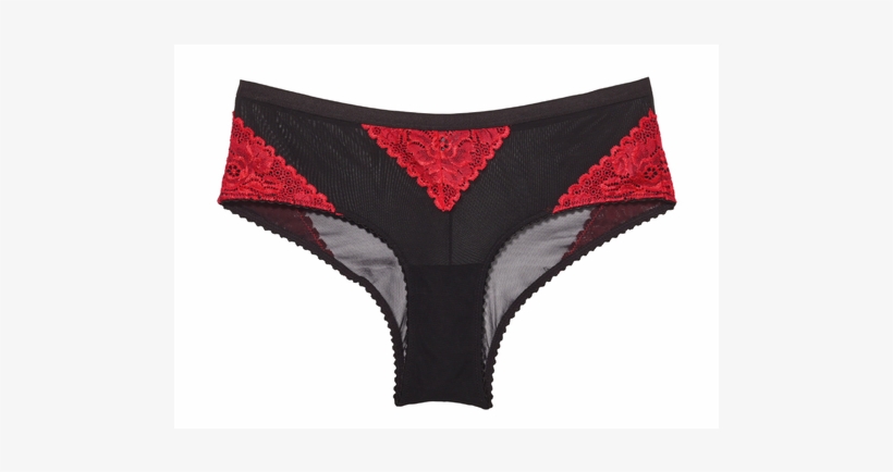 Ladies' Hipster Panties, Red/black - Panties, transparent png