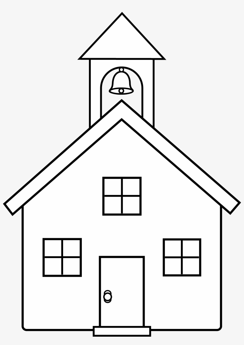 School House Line Art - Magic School House Coloring, transparent png