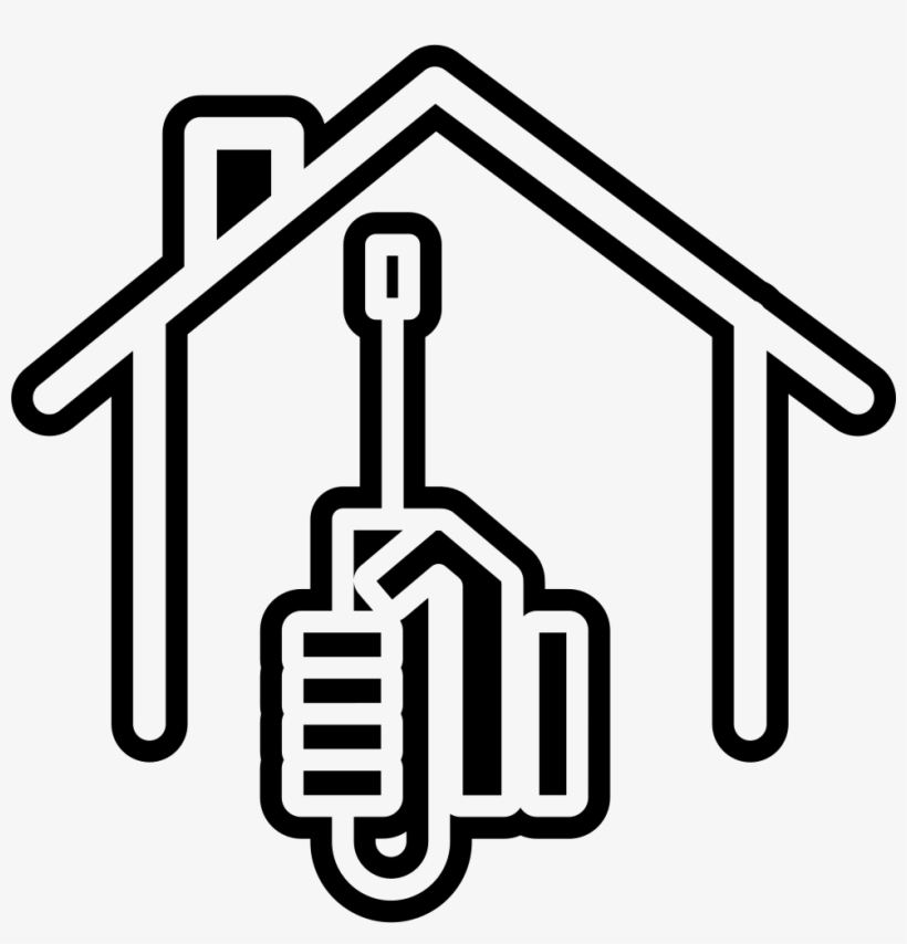Screwdriver On Hand And House Outline Comments - Fixing House Icon, transparent png
