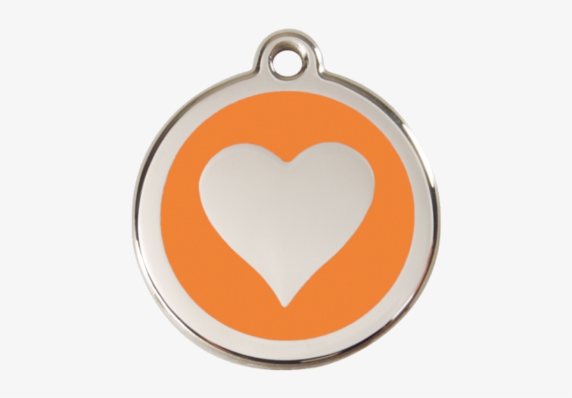 Orange Heart 20mm Pet Tag By Red Dingo - Red Dingo Cat Id Tag Stainless Steel, transparent png