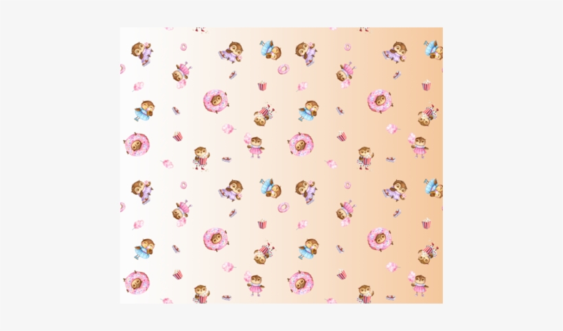 Apricot Orange Gradient Cute Owl With Sweets Fill A - Orange, transparent png
