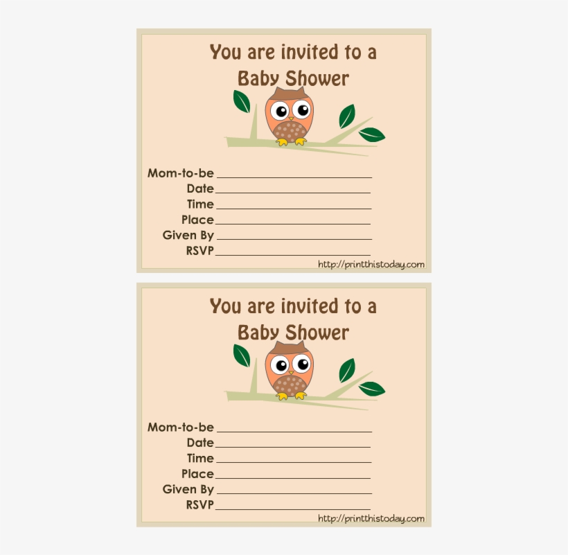 Free Printable Owl Baby Shower Invitations - Baby Shower - 612x756 PNG ...