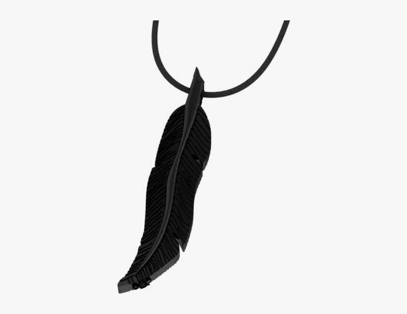 Black Feather Necklace By G&p - Feather, transparent png