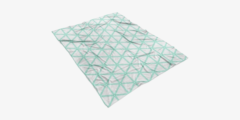 Mint Grid On White Fleece Throw Blanket - Triangle, transparent png