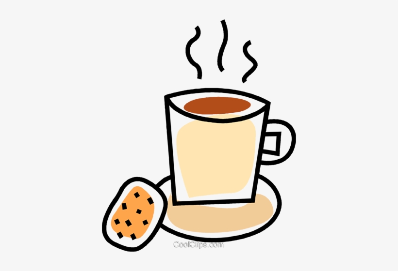 Taza De Café Y Una Galleta Libres De Derechos Ilustraciones - Чашка С Печеньем Арт Png, transparent png