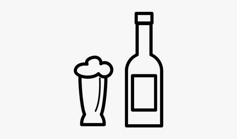 Beer Bottle And Glass Vector - Garrafa De Cerveja Desenho, transparent png