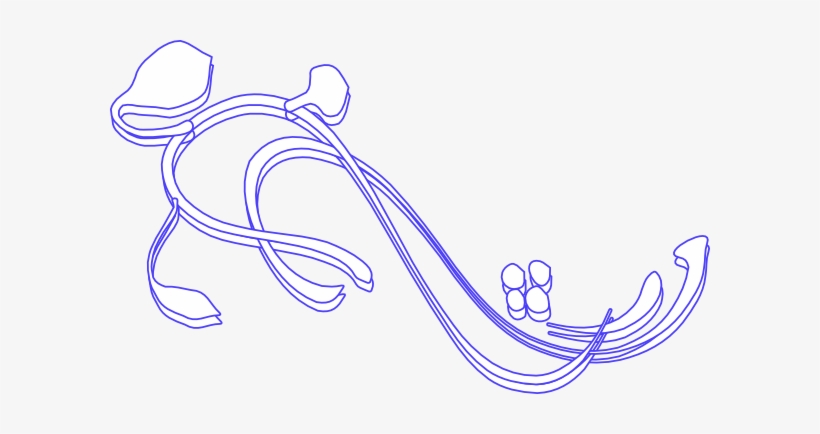 White Flourish W Blue Outline Svg Clip Arts 600 X 354, transparent png