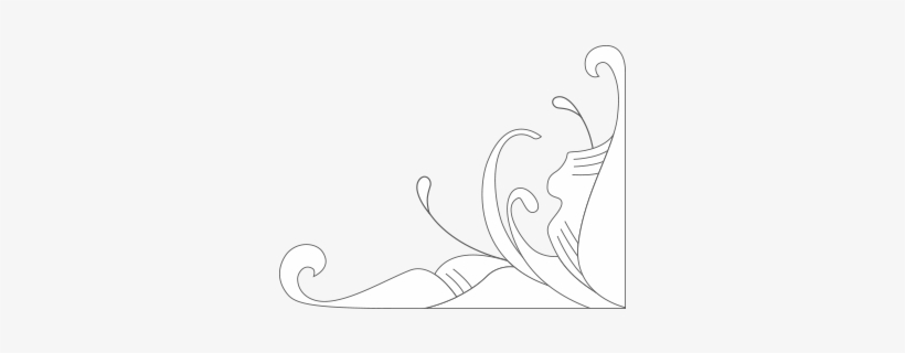 9-12flourish - Corner Flourish White On Black, transparent png