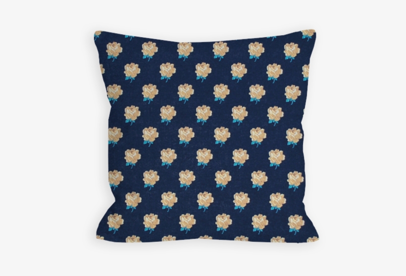 Restful Vintage Roses Navy Pillow - Throw Pillow, transparent png