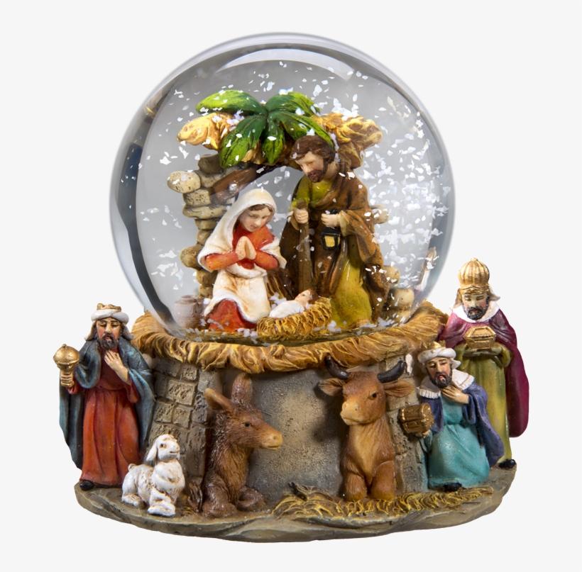 Snow Globe "nativity Scene" - Snow Globe Manger Scene, transparent png