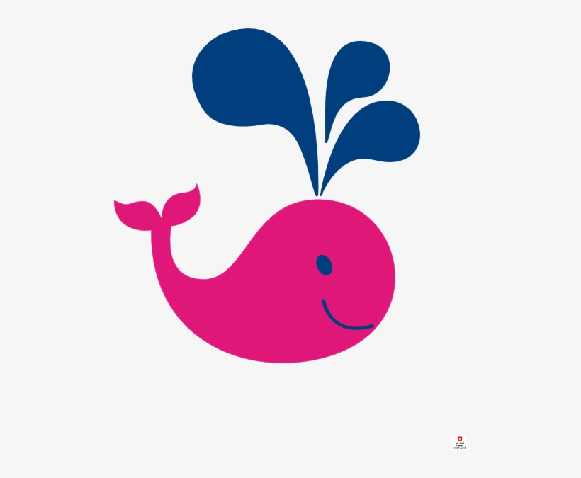 Cute Pink And Navy Whale Clip Art - Pink And Navy Whale, transparent png