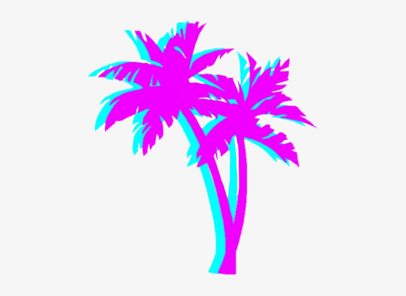 Vaporwave Palm Tree, transparent png