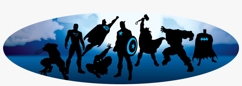 Superhero Silhouette Banner Oval - Marvel Heroic Silhouettes, transparent png