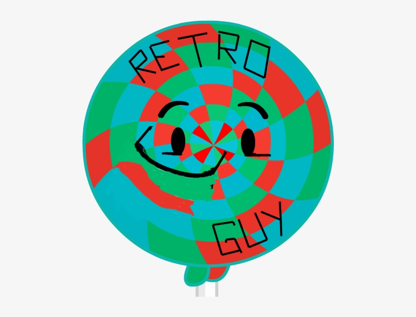 Retro Guy Lollipop - Circle, transparent png