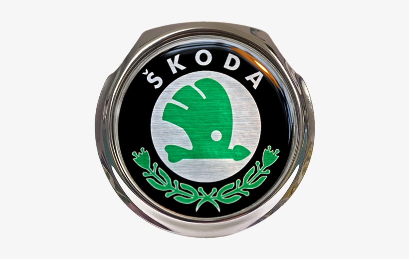 Skoda Car Grille Badge With Fixings - Skoda Logo, transparent png