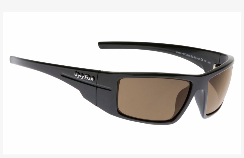 Ugly Fish Crater Pc3095 Shiny Black Frame Brown Lens - Transparent Material, transparent png