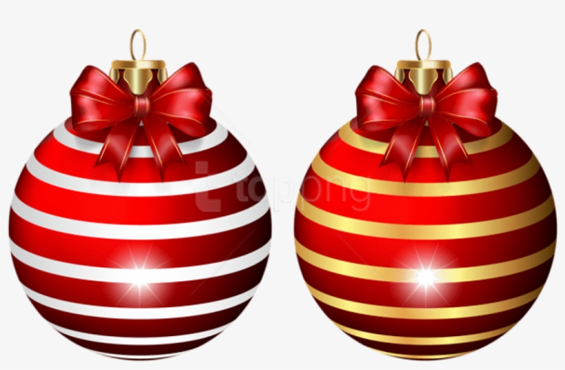 Free Png Christmas Ball Set With Bow Png Images Transparent - Christmas Ornament, transparent png