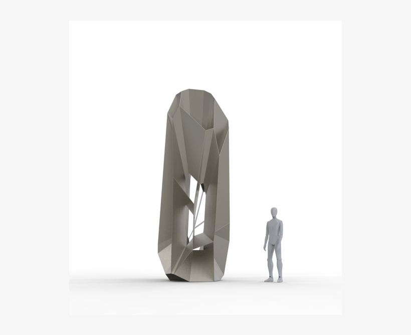 Crater Large Vertical / 2012 / 3d Simulation / L180 - Monochrome, transparent png